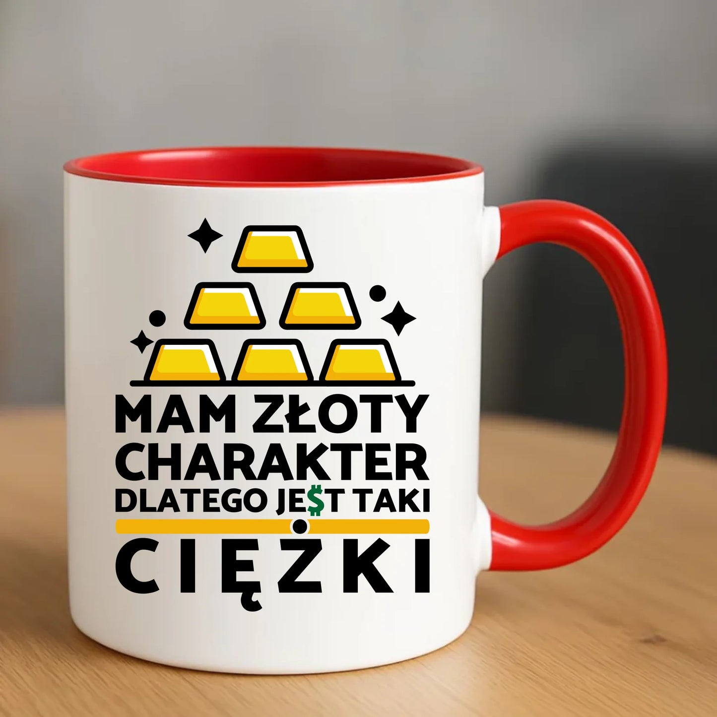 Kubek - prezent dla chłopaka - Złoty charakter DCH16 - StoryCups.pl