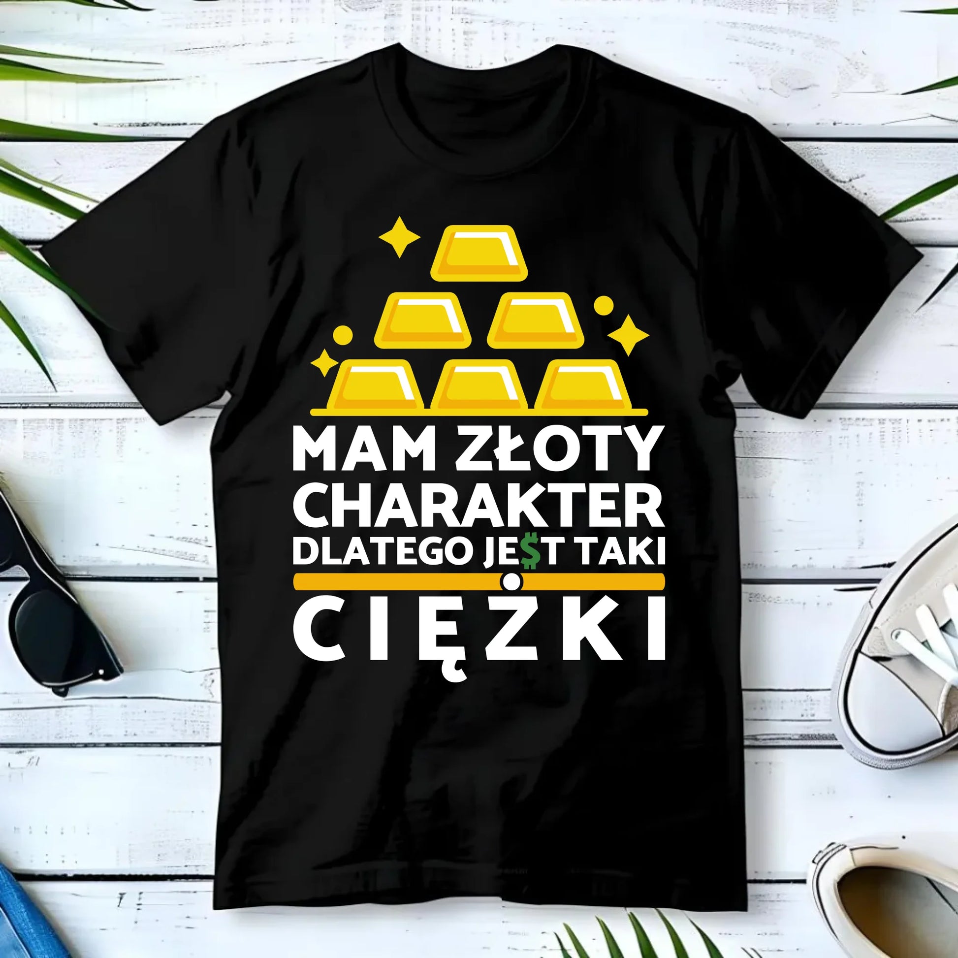 Koszulka męska - prezent dla chłopaka - Złoty charakter DCH16 - StoryCups.pl