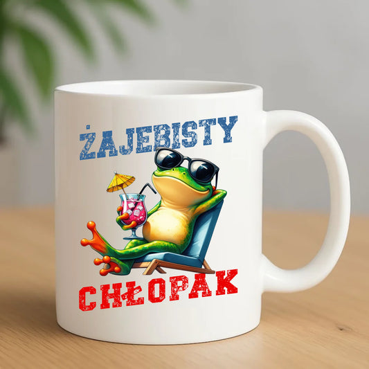 Kubek z żabą - prezent dla chłopaka - Żajebisty chłopak DCH19 - StoryCups.pl