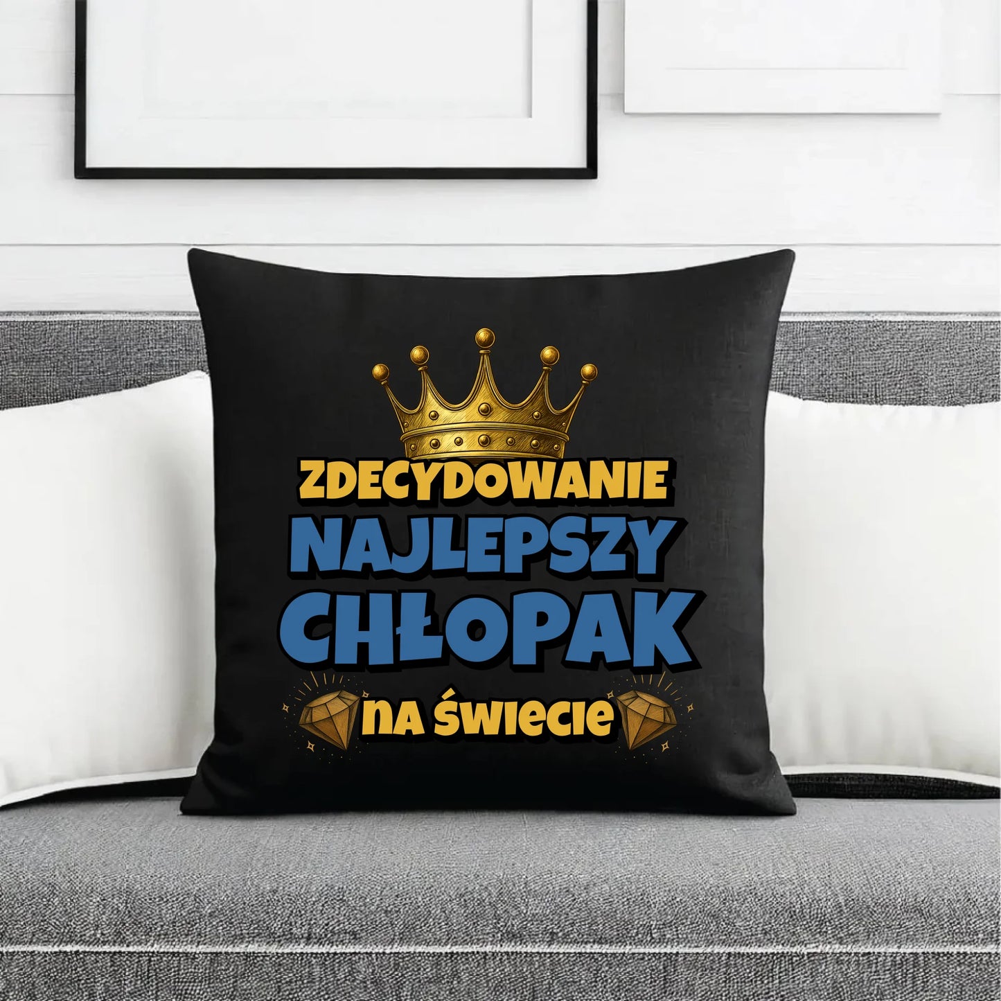 Poduszka dekoracyjna - Prezent na Dzień Chłopaka - Najlepszy chłopak DCH21 - StoryCups.pl