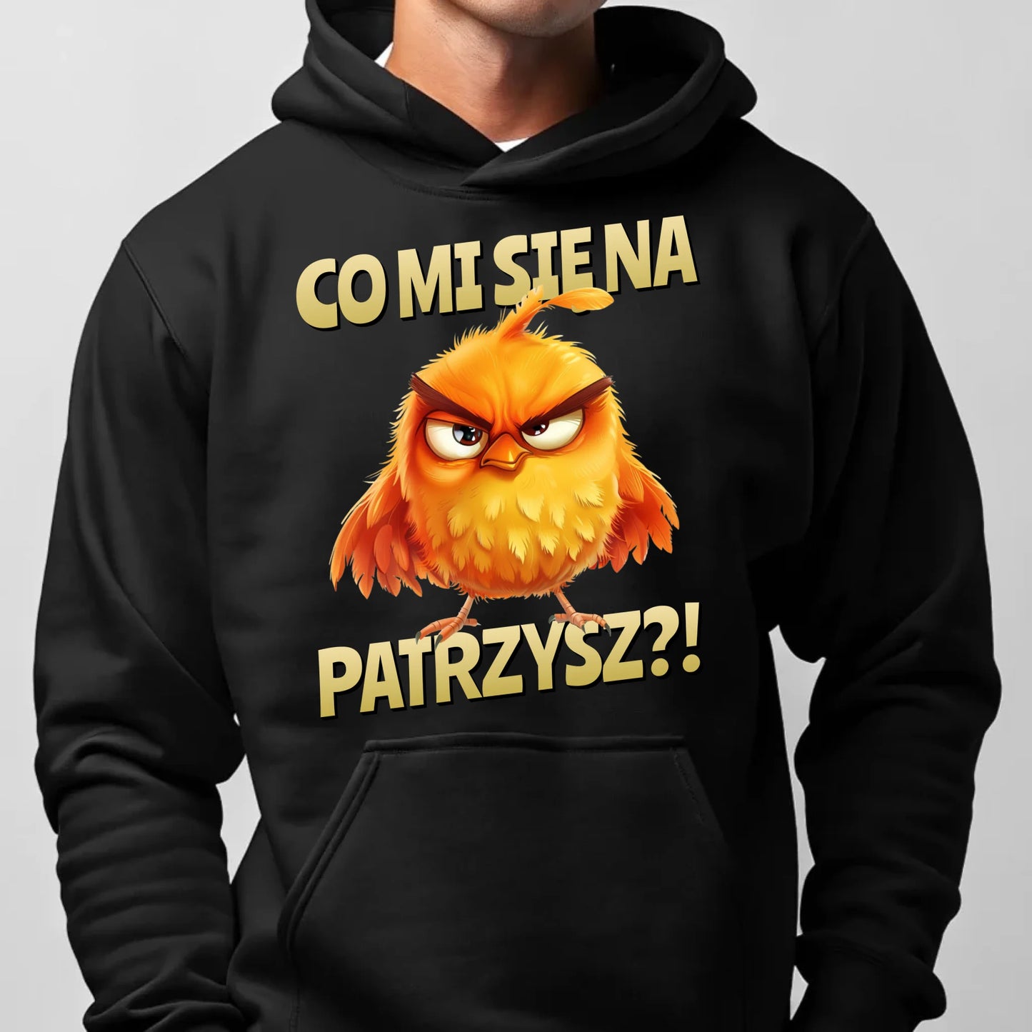 Bluza męska z kapturem - Prezent dla chłopaka kolegi - Co mi się na ptaka patrzysz DCH24 - StoryCups.pl