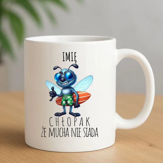 Kubek - prezent dla chłopaka - Mucha nie siada essa - personalizowany DCH29 - StoryCups.pl