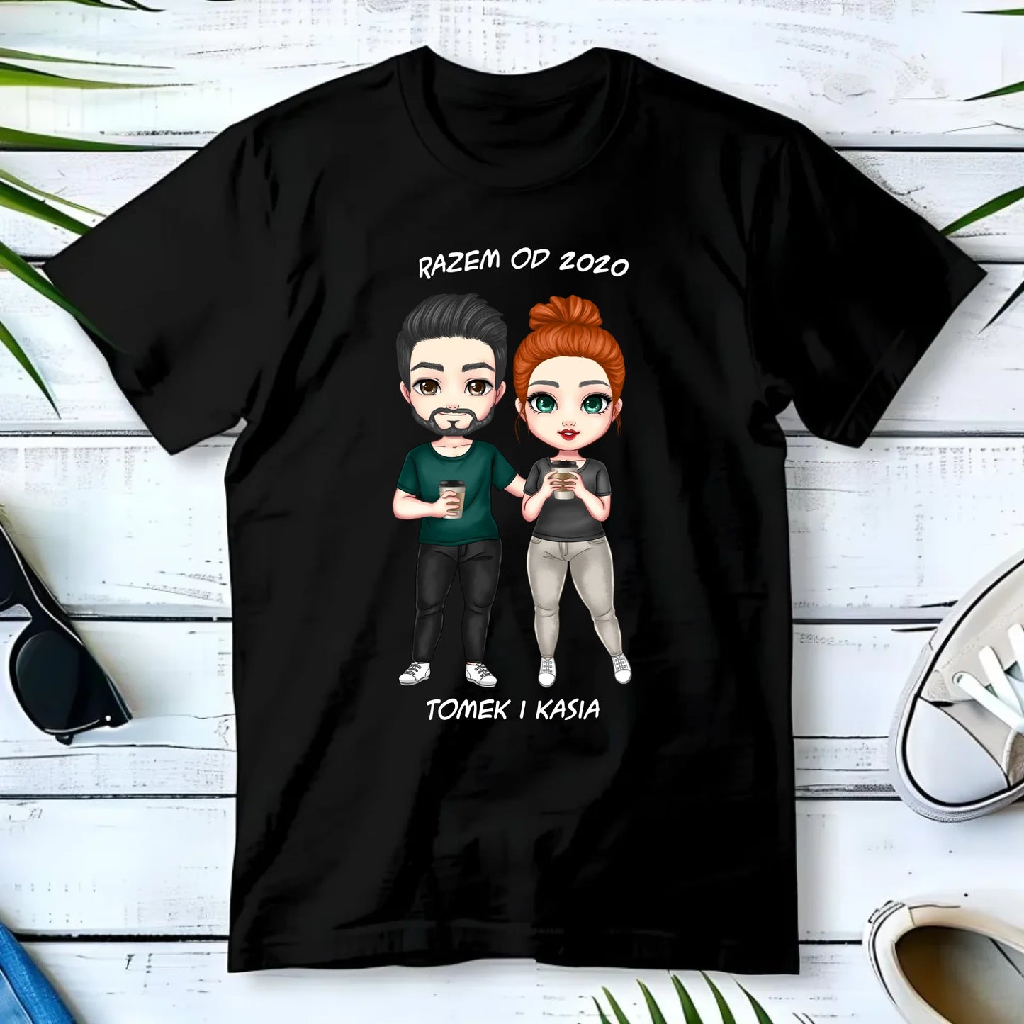 Koszulka męska dla par - prezent dla chłopaka narzeczonego męża - personalizowana W01 - StoryCups.pl