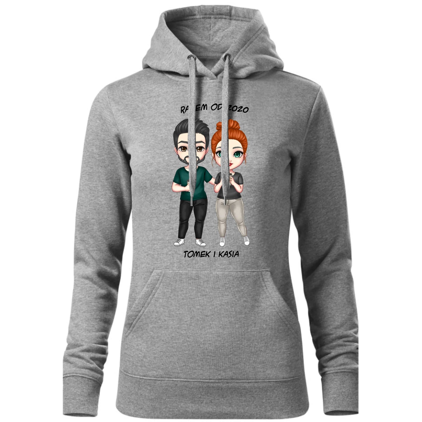 Bluza damska z kapturem dla par - prezent dla dziewczyny narzeczonej żony - personalizowana W01 - StoryCups.pl