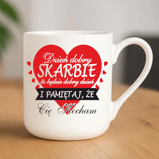 Kubek elegant - prezent dla par - Dzień dobry Skarbie W02 - StoryCups.pl