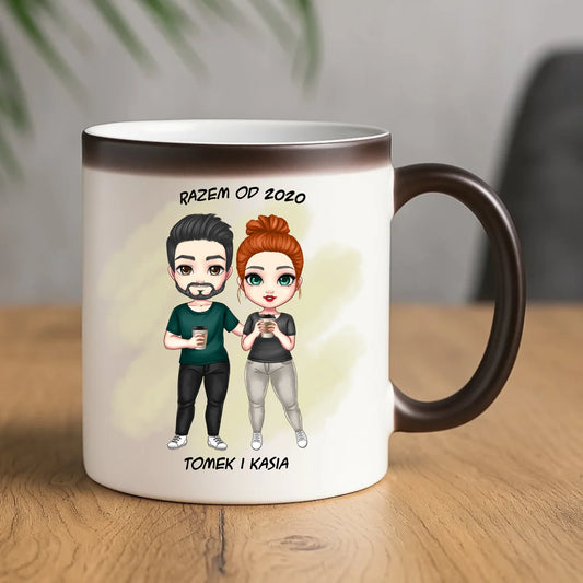 Kubek magiczny - prezent dla par zakochanych - personalizowany W01 - StoryCups.pl