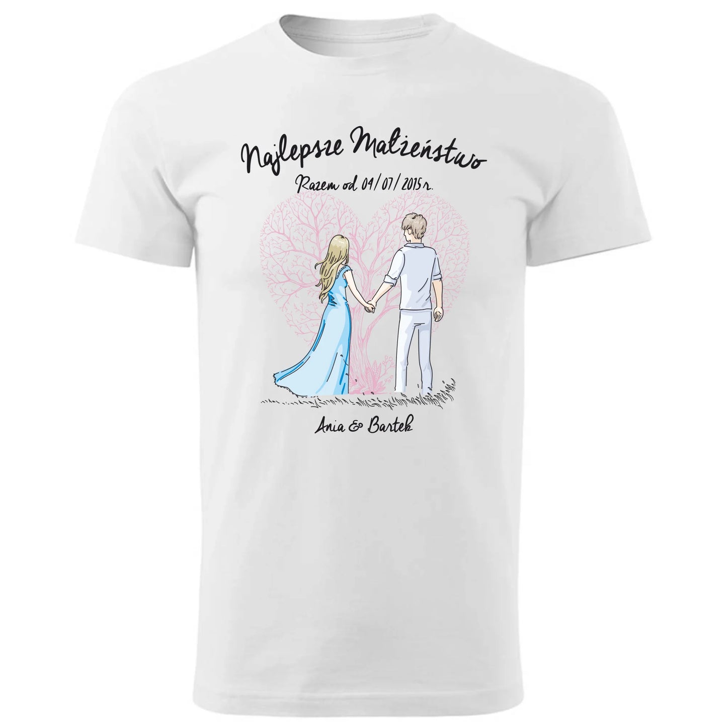 Koszulka męska - prezent dla męża Rocznica Ślubu - Najlepsze małżeństwo - personalizowana W03 - StoryCups.pl