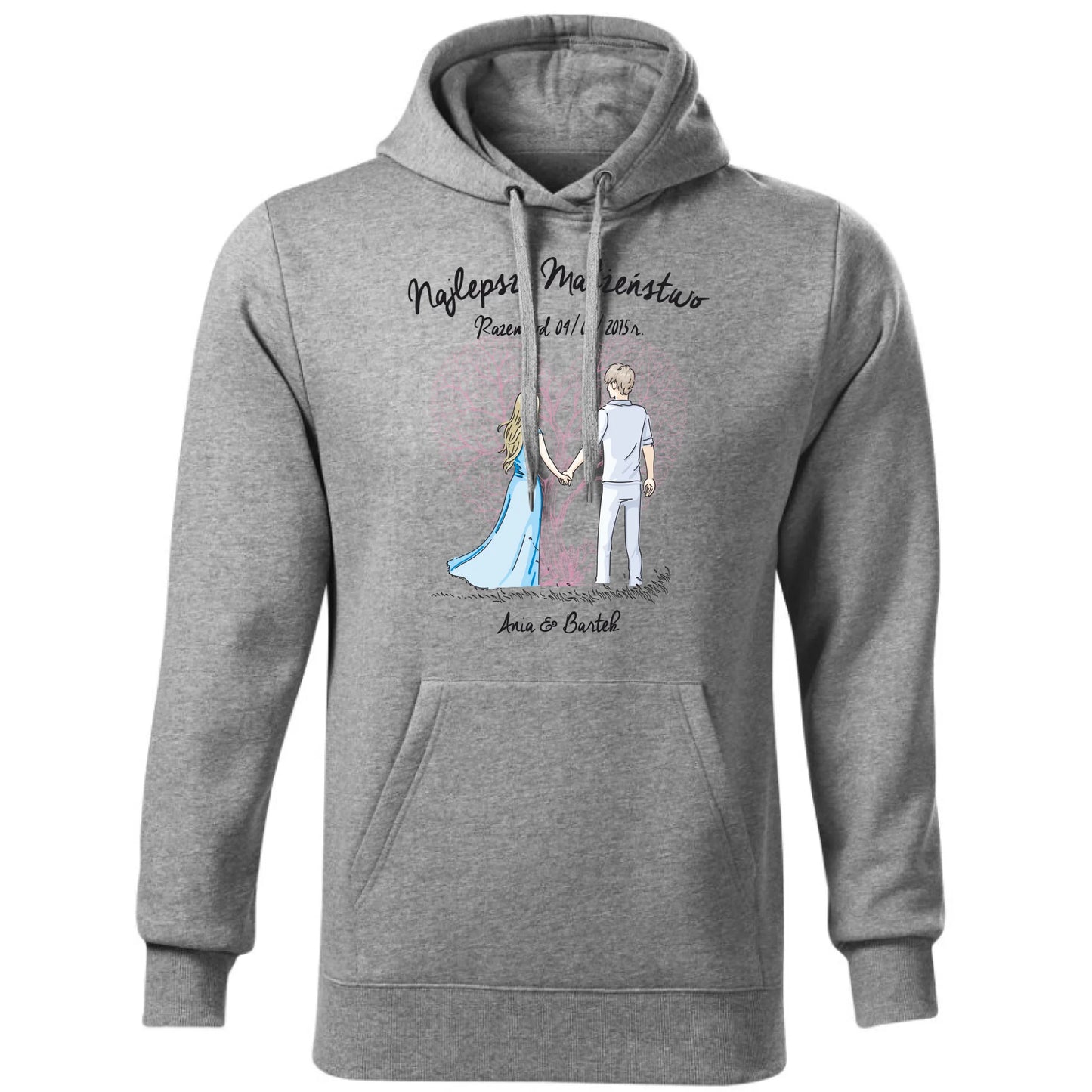 Bluza męska z kapturem - prezent dla męża Rocznica Ślubu - Najlepsze małżeństwo - personalizowana W03 - StoryCups.pl