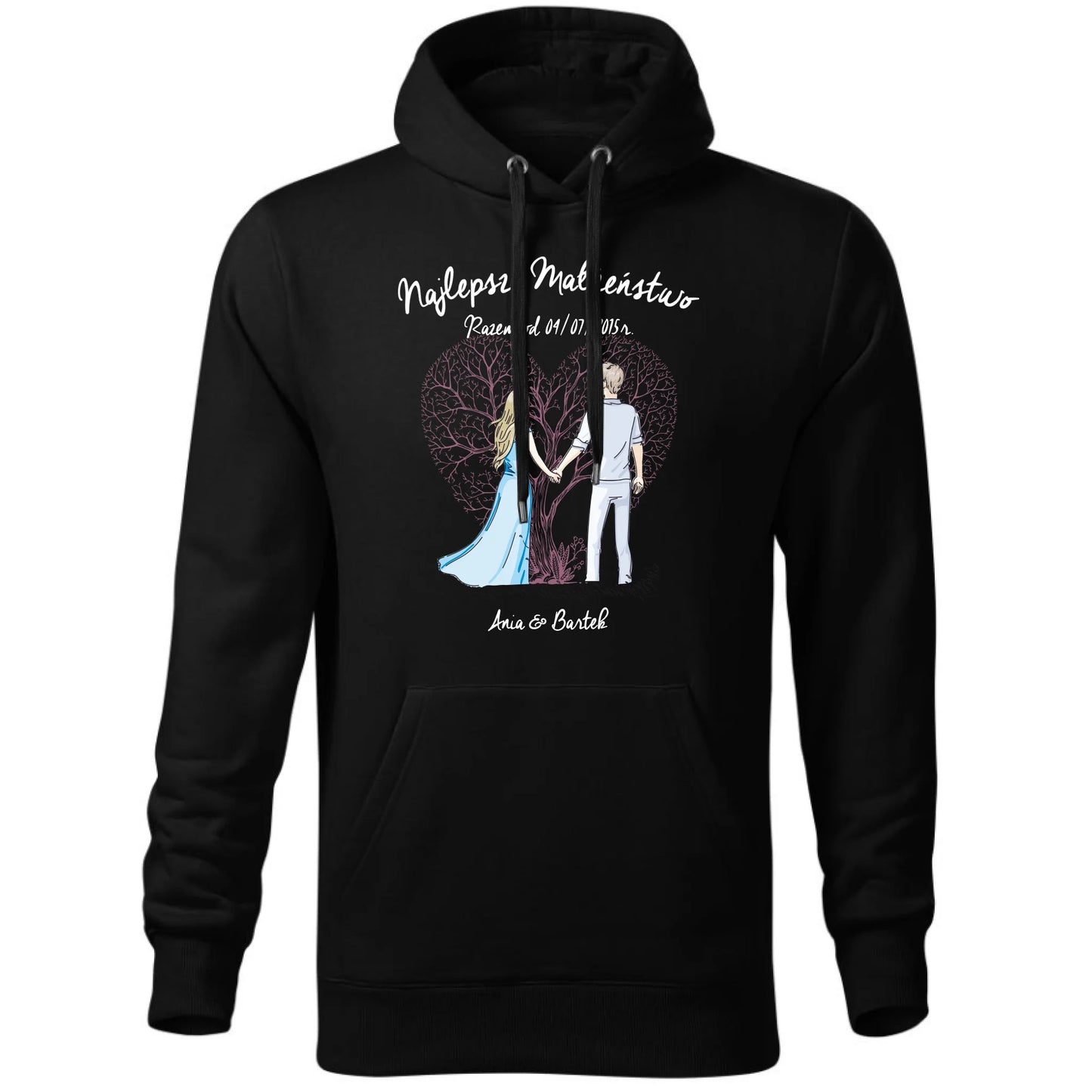 Bluza męska z kapturem - prezent dla męża Rocznica Ślubu - Najlepsze małżeństwo - personalizowana W03 - StoryCups.pl