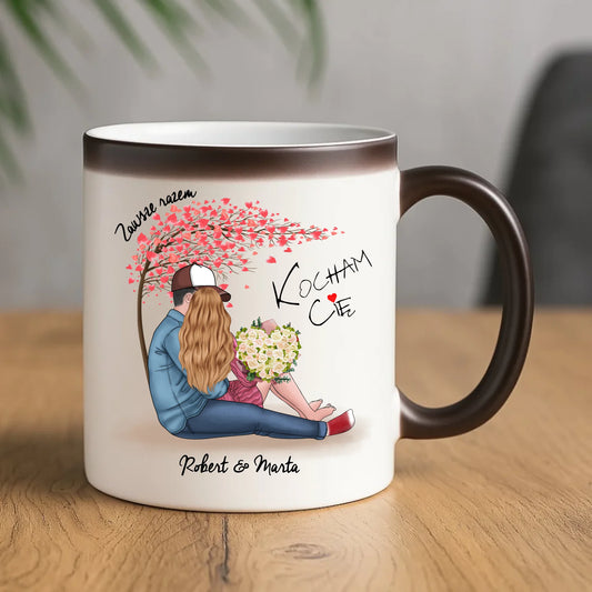 Kubek magiczny - prezent dla par - Zawsze razem - personalizowany W04 - StoryCups.pl