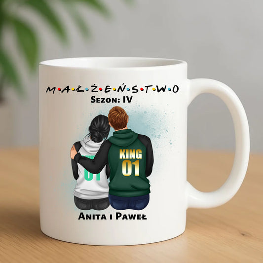 Kubek dla par - personalizowany prezent dla żony i męża na rocznicę ślubu – Małżeństwo W05 - StoryCups.pl