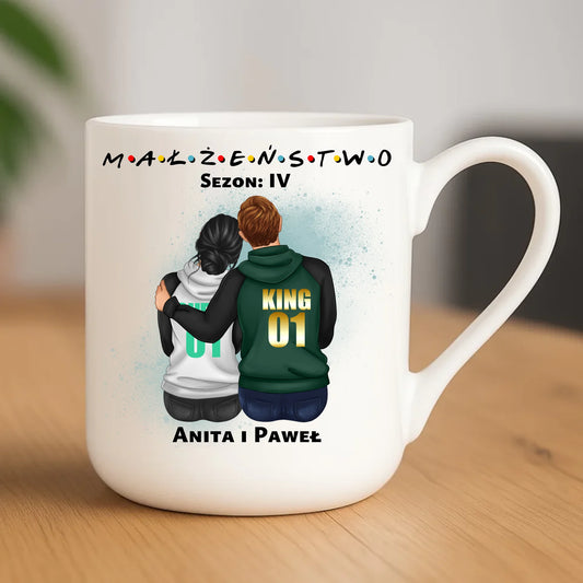 Kubek elegant - personalizowany prezent dla żony i męża na rocznicę ślubu – Małżeństwo W05 - StoryCups.pl