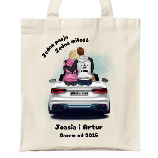 Torba dla par - personalizowany prezent dla chłopaka i dziewczyny - Jedna miłość W06 - StoryCups.pl
