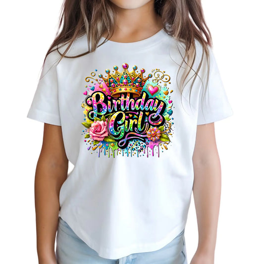 Koszulka dziecięca urodzinowa - prezent na urodziny dla dziewczynki - Birthday Girl U34 - StoryCups.pl