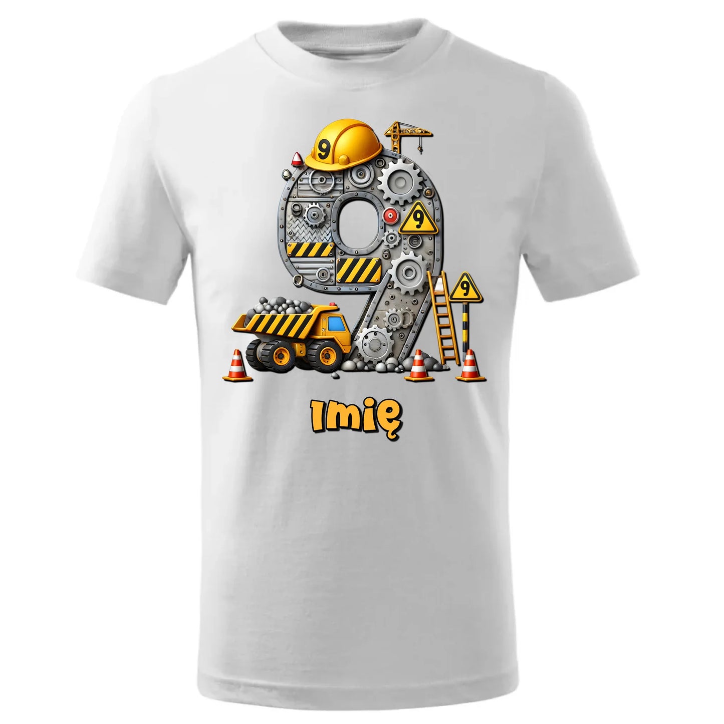 Koszulka dziecięca urodzinowa - prezent na 9 urodziny dla chłopca - Wywrotka - personalizowana U43 - StoryCups.pl