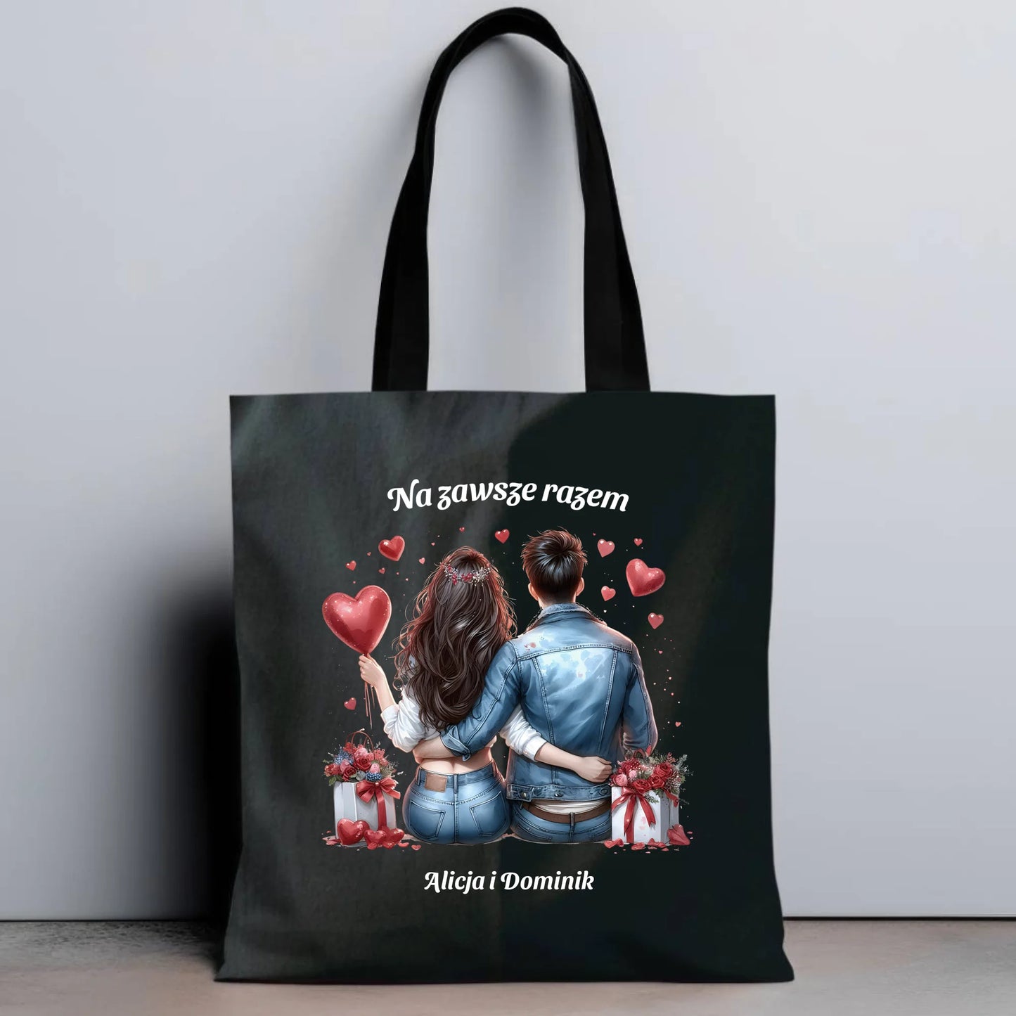 Torba dla par - prezent dla dziewczyny i chłopaka - Na zawsze razem - personalizowana W07 - StoryCups.pl
