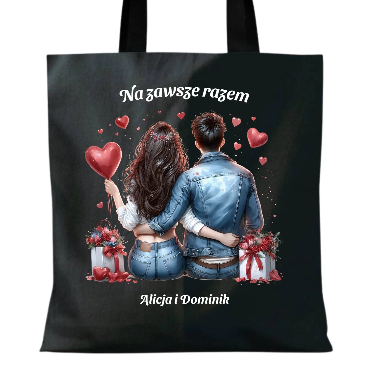 Torba dla par - prezent dla dziewczyny i chłopaka - Na zawsze razem - personalizowana W07 - StoryCups.pl