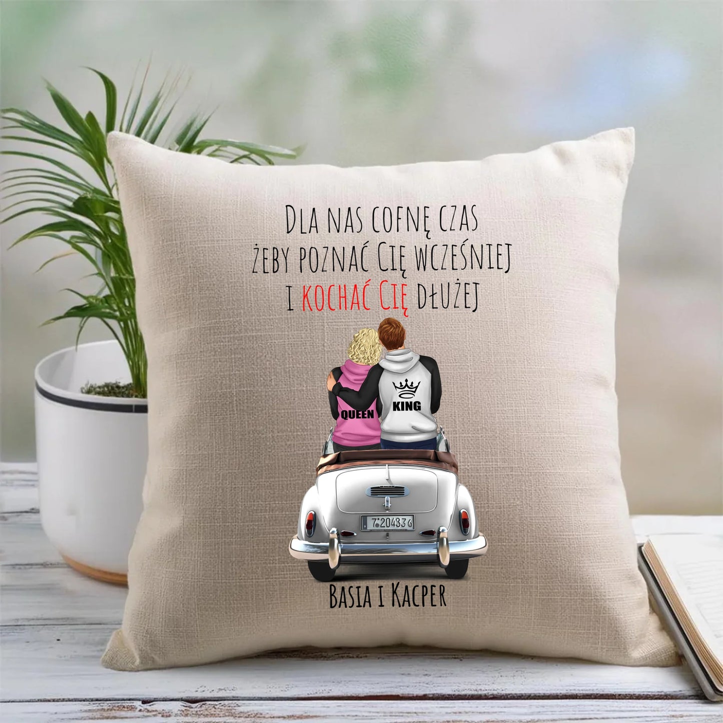 Poduszka dla par - prezent dla dziewczyny i chłopaka - Cofnę czas - personalizowana W08 - StoryCups.pl