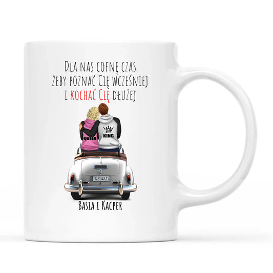 Kubek dla par - prezent dla dziewczyny i chłopaka - Cofnę czas - personalizowany W08 - StoryCups.pl