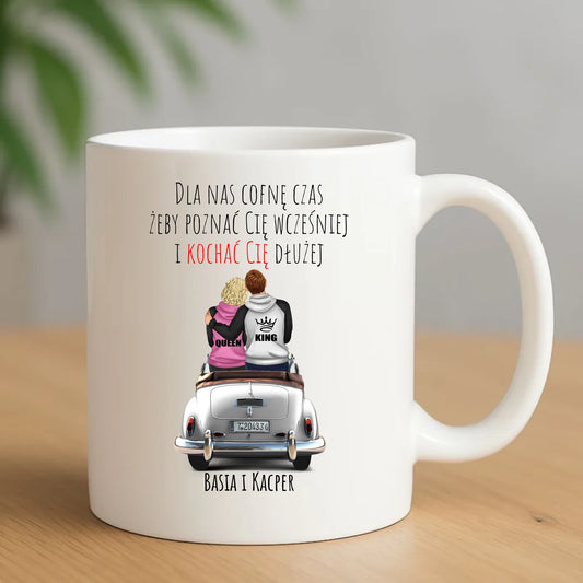 Kubek dla par - prezent dla dziewczyny i chłopaka - Cofnę czas - personalizowany W08 - StoryCups.pl
