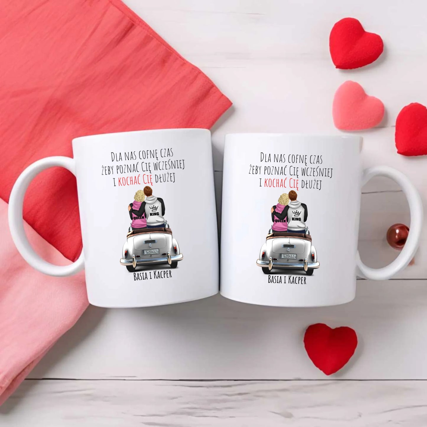 Kubek dla par - prezent dla dziewczyny i chłopaka - Cofnę czas - personalizowany W08 - StoryCups.pl