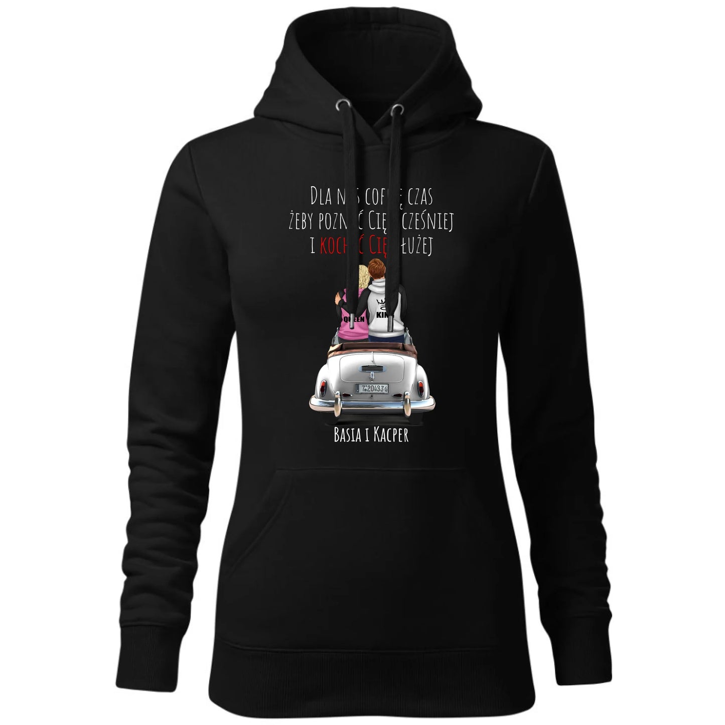 Bluza damska z kapturem dla par - prezent dla dziewczyny - Cofnę czas - personalizowana W08 - StoryCups.pl
