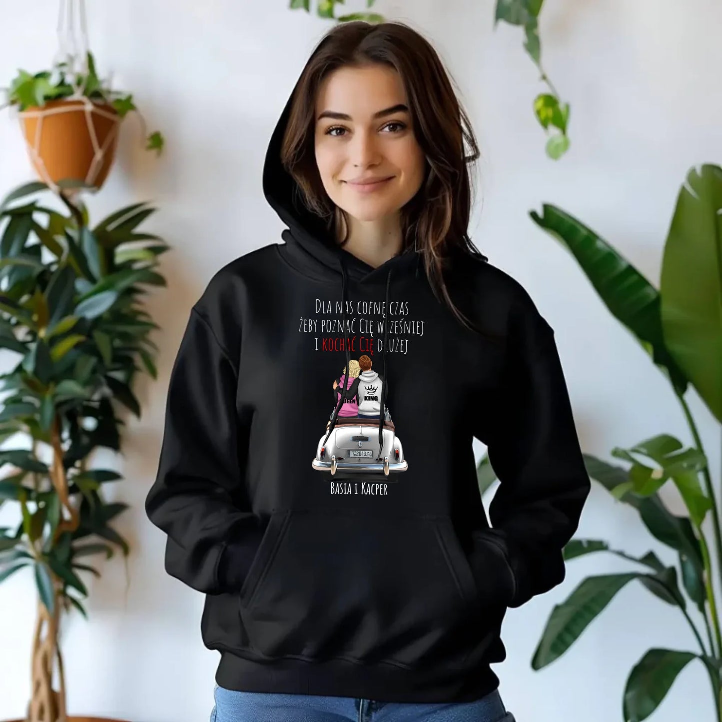 Bluza damska z kapturem dla par - prezent dla dziewczyny - Cofnę czas - personalizowana W08 - StoryCups.pl
