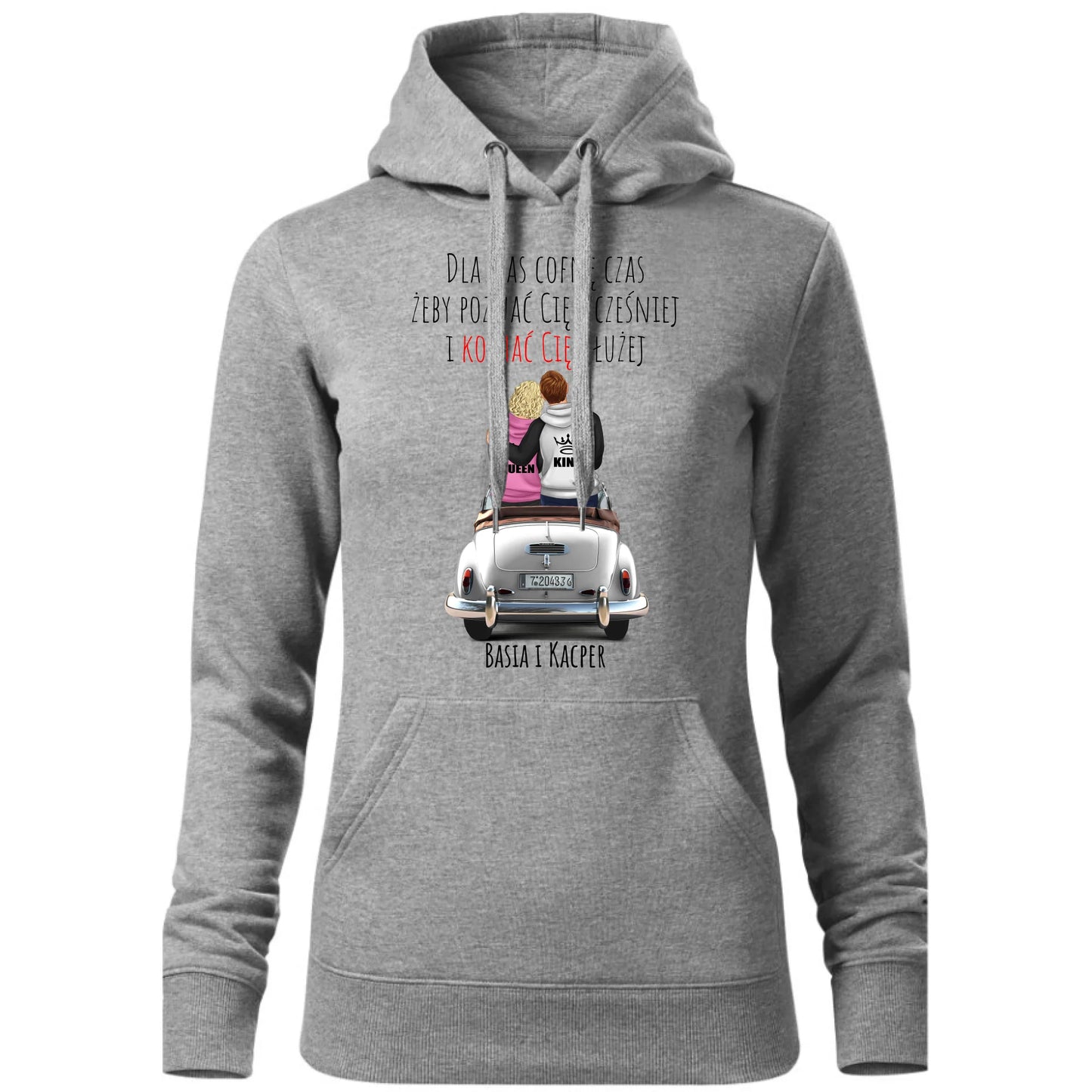 Bluza damska z kapturem dla par - prezent dla dziewczyny - Cofnę czas - personalizowana W08 - StoryCups.pl