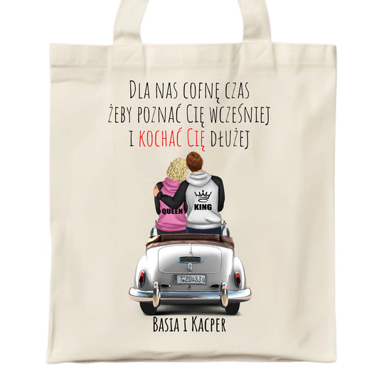 Torba dla par - prezent dla dziewczyny i chłopaka - Cofnę czas - personalizowany W08 - StoryCups.pl