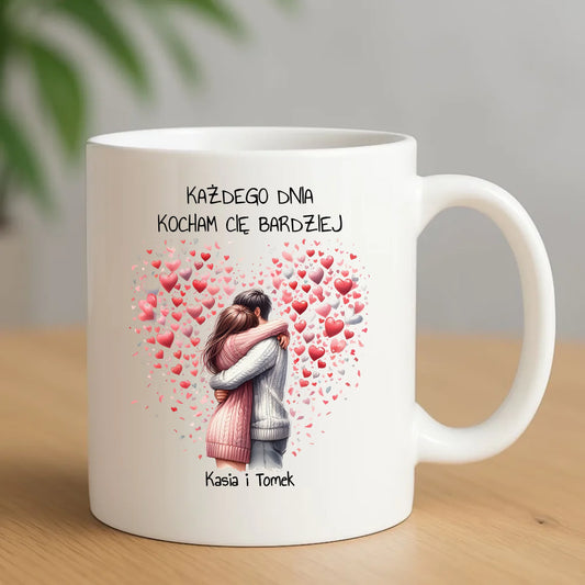 Kubek dla par - prezent dla dziewczyny i chłopaka - Kocham Cię - personalizowany W09 - StoryCups.pl