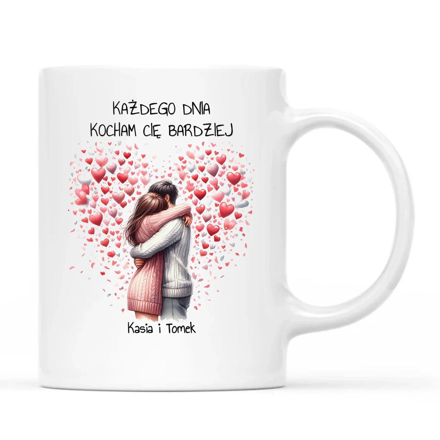 Kubek dla par - prezent dla dziewczyny i chłopaka - Kocham Cię - personalizowany W09 - StoryCups.pl