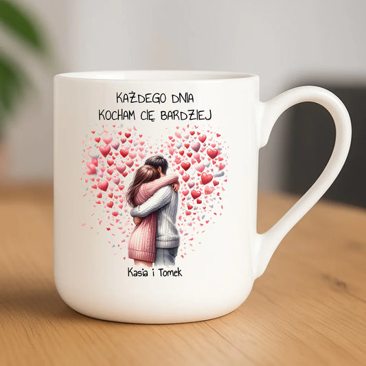Kubek elegant dla par - prezent dla dziewczyny i chłopaka - Kocham Cię - personalizowany W09 - StoryCups.pl