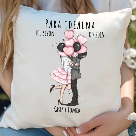 Poduszka dla par - prezent na rocznicę - Para idealna - personalizowana W11 - StoryCups.pl