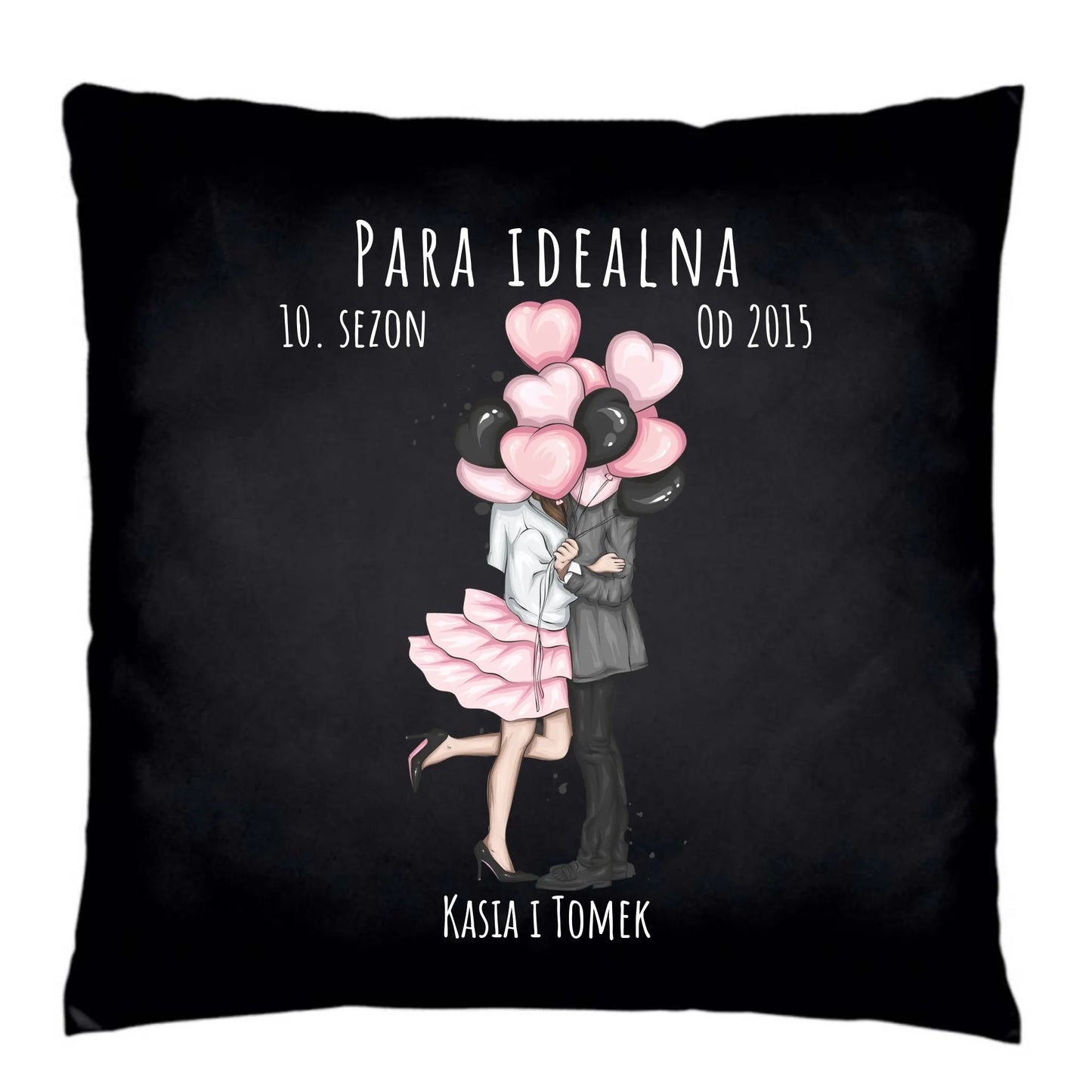 Poduszka dekoracyjna dla par - prezent na rocznicę - Para idealna - personalizowana W11 - StoryCups.pl