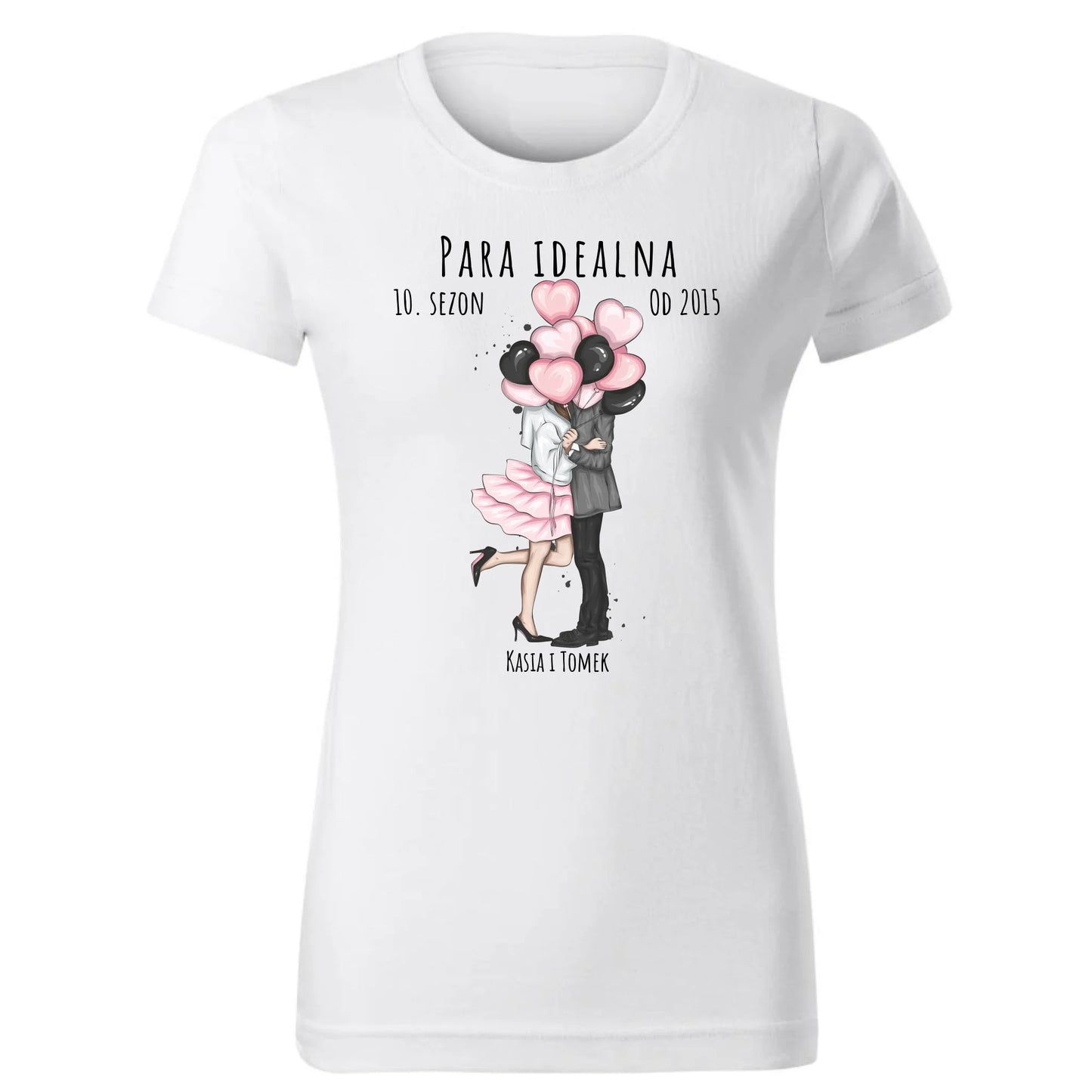 Koszulka damska dla par - prezent na rocznicę - Para idealna - personalizowana W11 - StoryCups.pl
