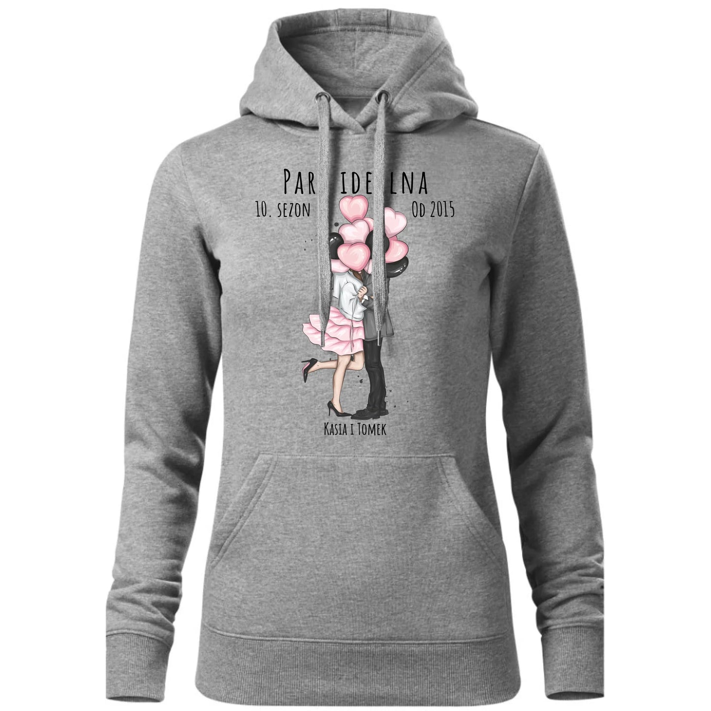 Bluza damska z kapturem dla par - prezent na rocznicę - Para idealna - personalizowana W11 - StoryCups.pl