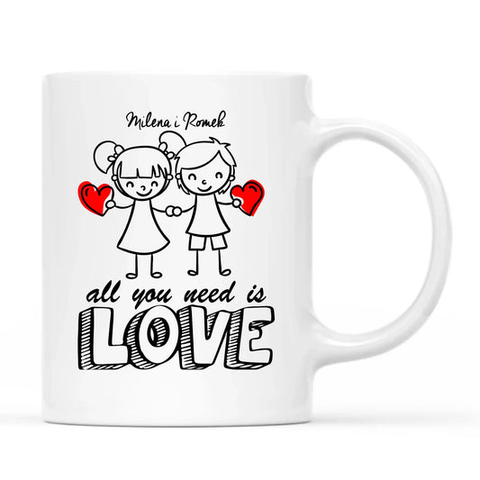 Kubek dla par - prezent dla chłopaka i dziewczyny - Love - personalizowany W13 - StoryCups.pl