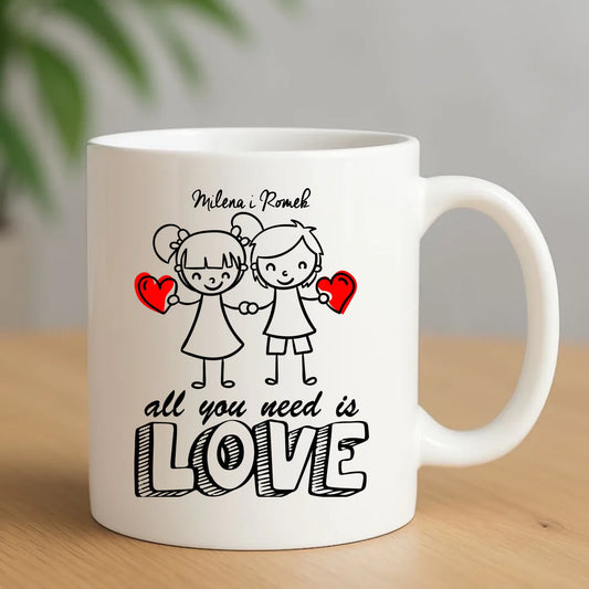 Kubek dla par - prezent dla chłopaka i dziewczyny - Love - personalizowany W13 - StoryCups.pl