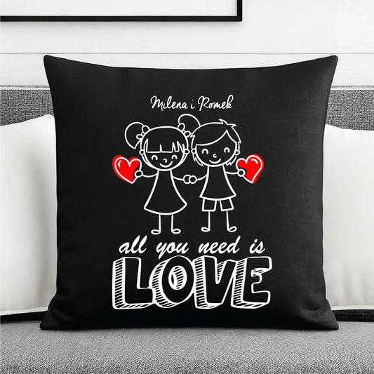 Poduszka dekoracyjna dla par - prezent dla chłopaka i dziewczyny - Love - personalizowana W13 - StoryCups.pl