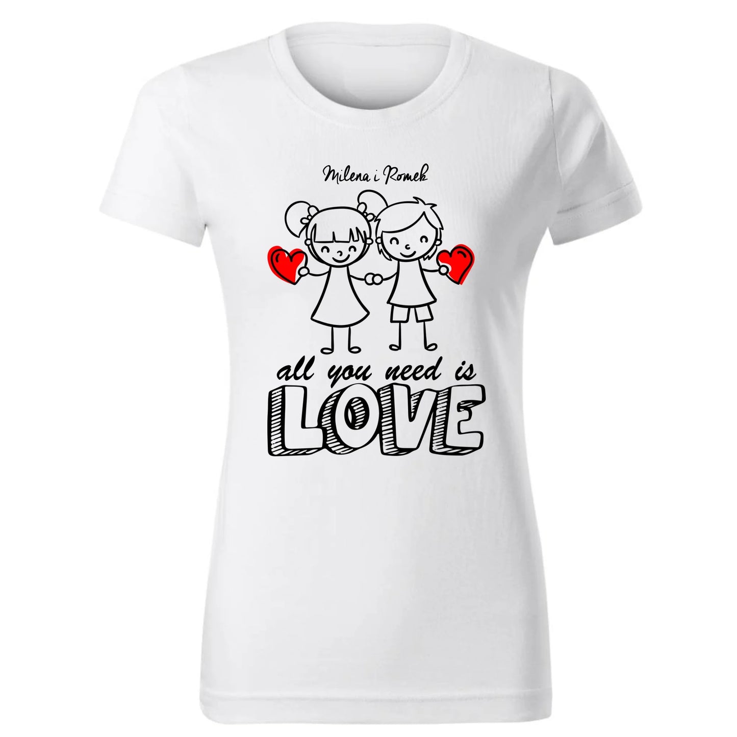 Koszulka damska dla par - prezent dla dziewczyny - Love - personalizowana W13 - StoryCups.pl