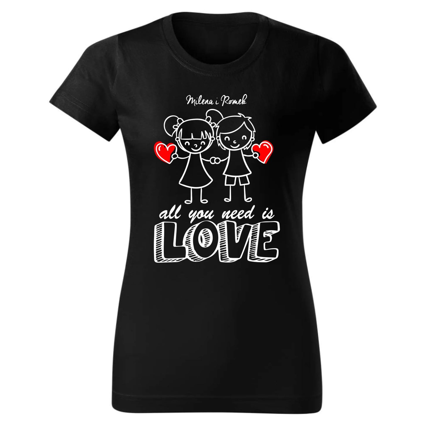 Koszulka damska dla par - prezent dla dziewczyny - Love - personalizowana W13 - StoryCups.pl