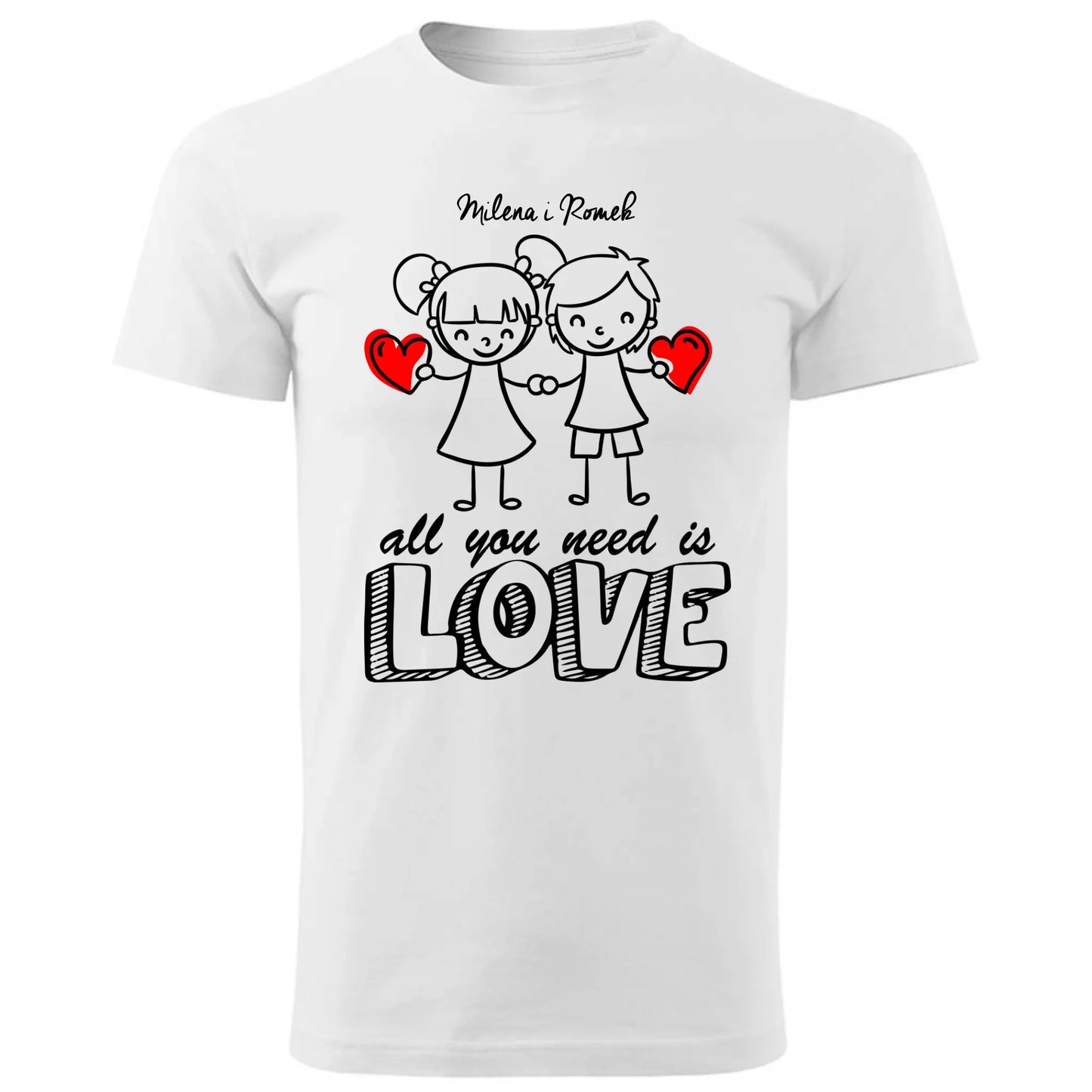 Koszulka męska dla par - prezent dla chłopaka - Love - personalizowana W13 - StoryCups.pl