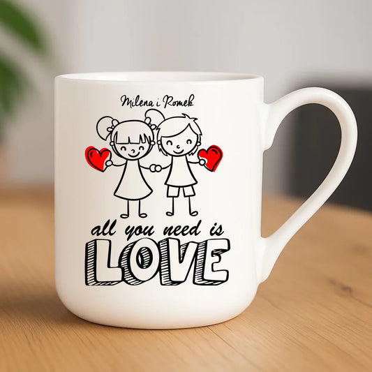 Kubek elegant dla par - prezent dla chłopaka i dziewczyny - Love - personalizowany W13 - StoryCups.pl