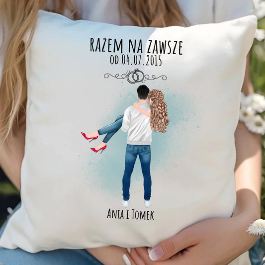 Poduszka dla par - personalizowany prezent na rocznicę - Razem na zawsze W14 - StoryCups.pl