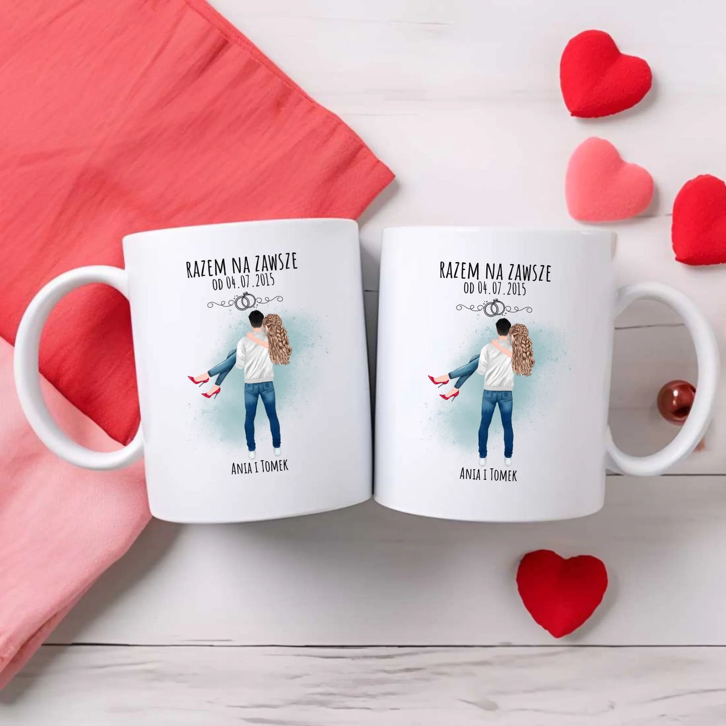 Kubek dla par - personalizowany prezent na rocznicę - Razem na zawsze W14 - StoryCups.pl