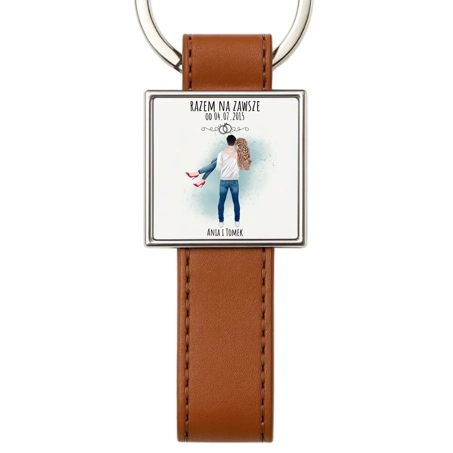Brelok dla par - personalizowany prezent na rocznicę - Razem na zawsze W14 - StoryCups.pl