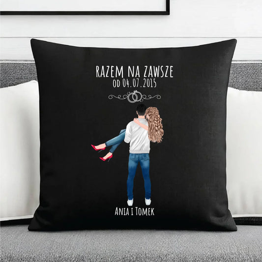 Poduszka dekoracyjna dla par - personalizowany prezent na rocznicę - Razem na zawsze W14 - StoryCups.pl