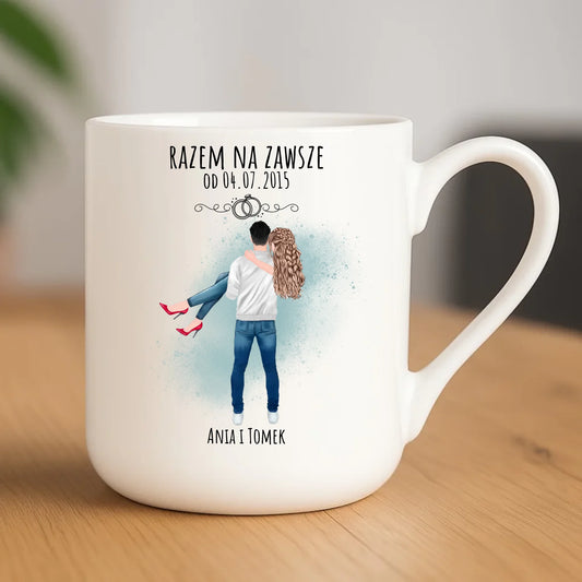 Kubek elegant dla par - personalizowany prezent na rocznicę - Razem na zawsze W14 - StoryCups.pl