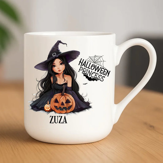 Kubek elegant halloweenowy - Czarownica z dynią - personalizowany HL10 - StoryCups.pl
