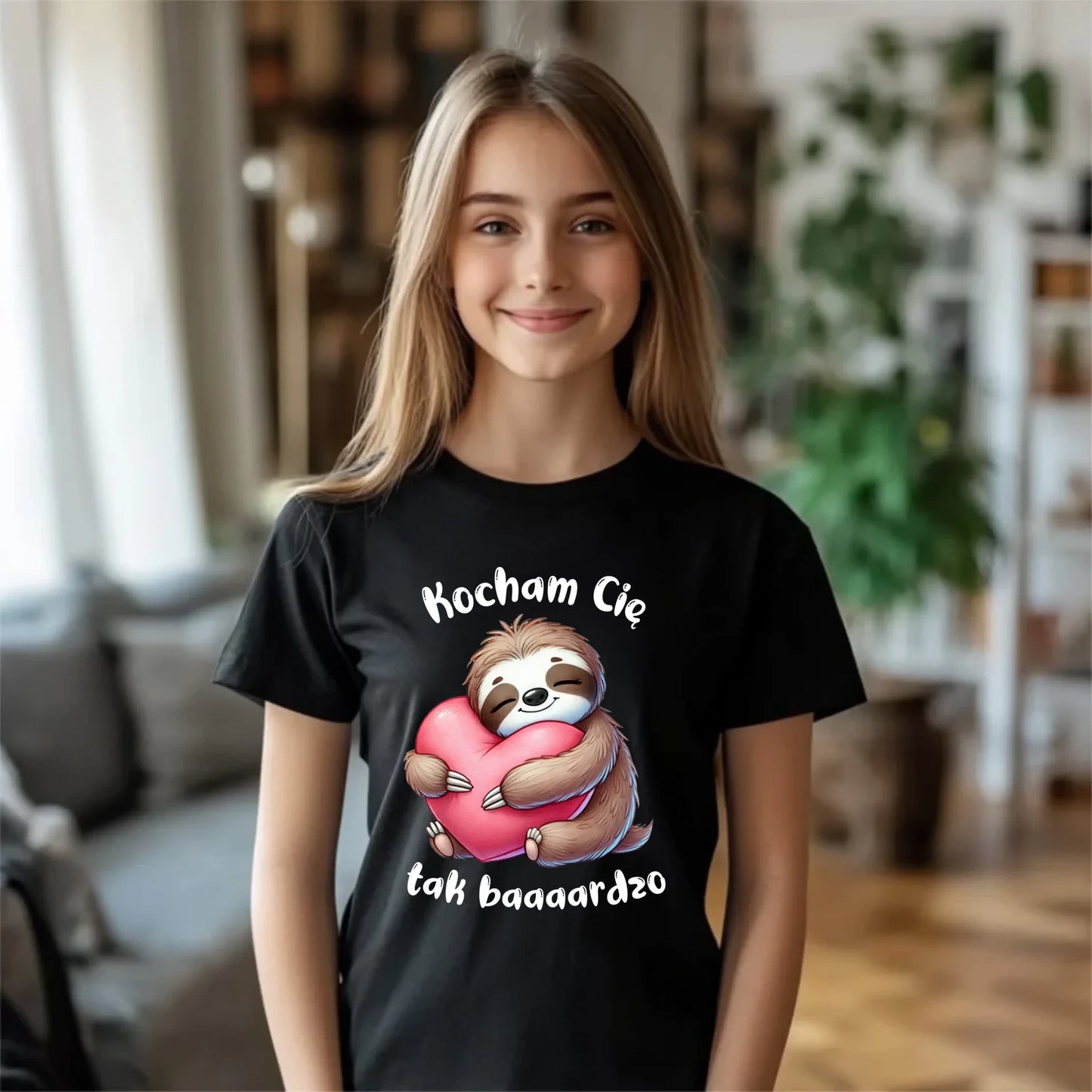 Koszulka dziecięca - Leniwiec Kocham Cię tak baaaardzo W16 - StoryCups.pl